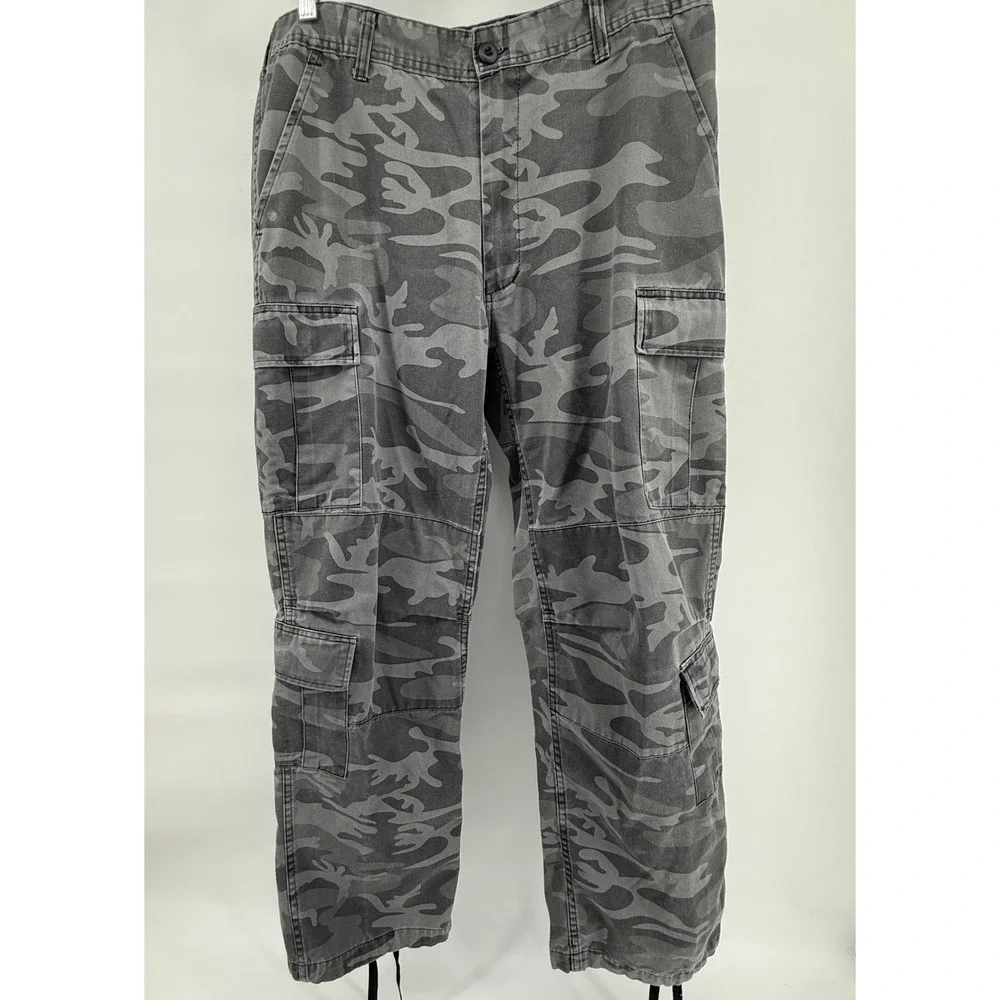Backbone Gray Camo Cargo Pants Utility Casual Streetwear Outdoor Everyday 34